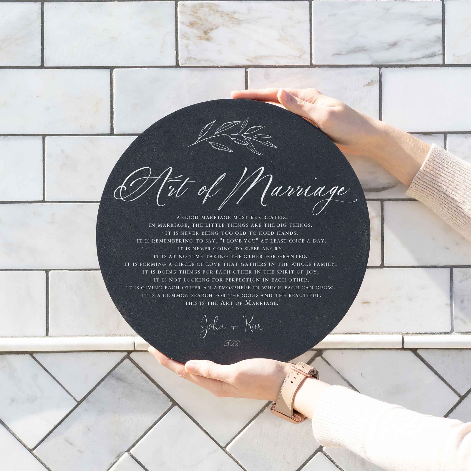 Front View. Art of Marriage Sign | Personalized Wedding Sign The WAREHOUSE Studio