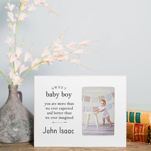 Front View. Custom Picture Frame | Sweet Baby Boy Picture Frames The WAREHOUSE Studio