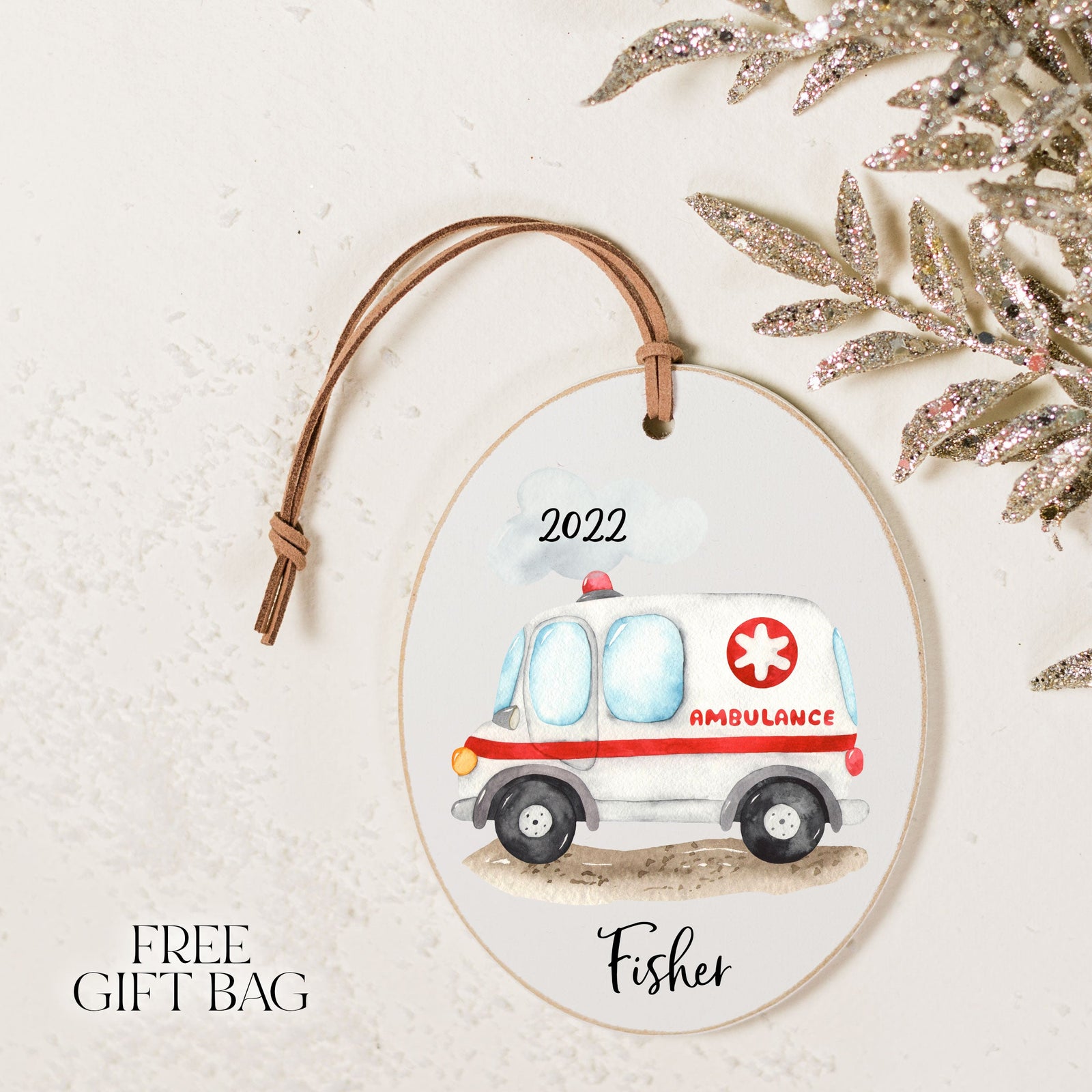 Customizable Ornament | Ambulance Holiday Ornaments The WAREHOUSE Studio
