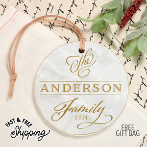 Front view. Customizable Ornament | Family Ornament Holiday Ornaments The WAREHOUSE Studio