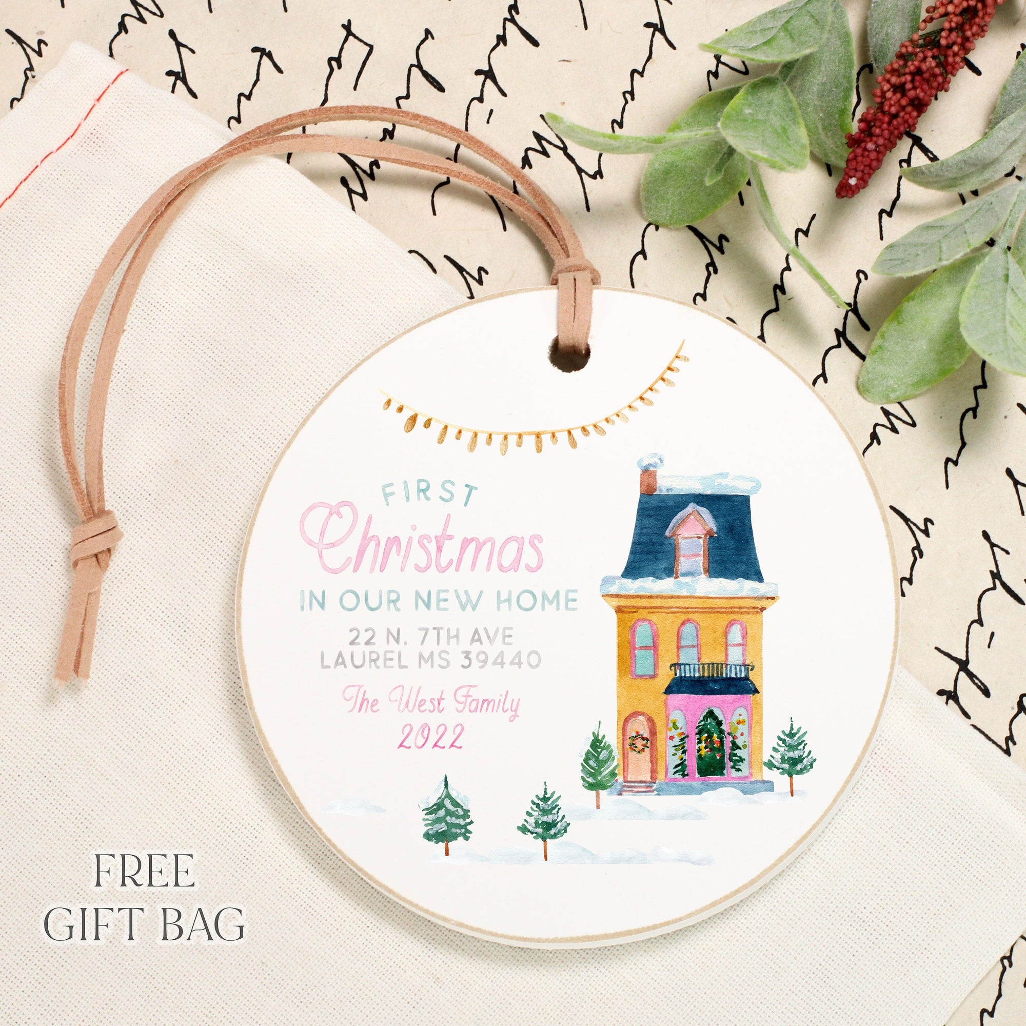 Customizable Ornament | First Christmas in Our New Home Custom Ornament The WAREHOUSE Studio 