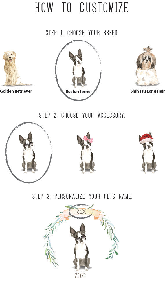 Customizable Ornament | Personalized Dog Ornaments | Watercolor Dogs Wood Ornaments The WAREHOUSE Studio
