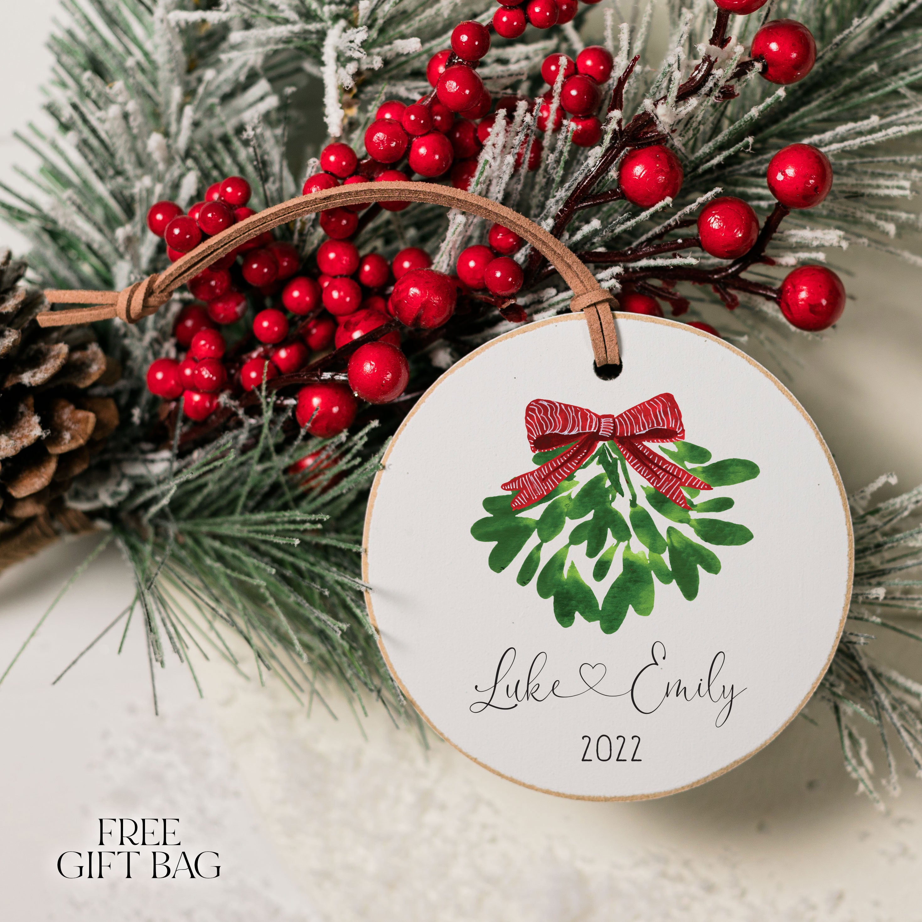 Customizable Ornament | Under the Mistletoe Holiday Ornaments The WAREHOUSE Studio