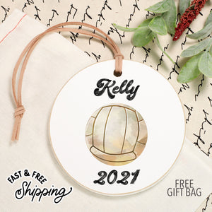 Volleyball Front View. Customizable Ornament | Watercolor Sports Holiday Ornaments The WAREHOUSE Studio