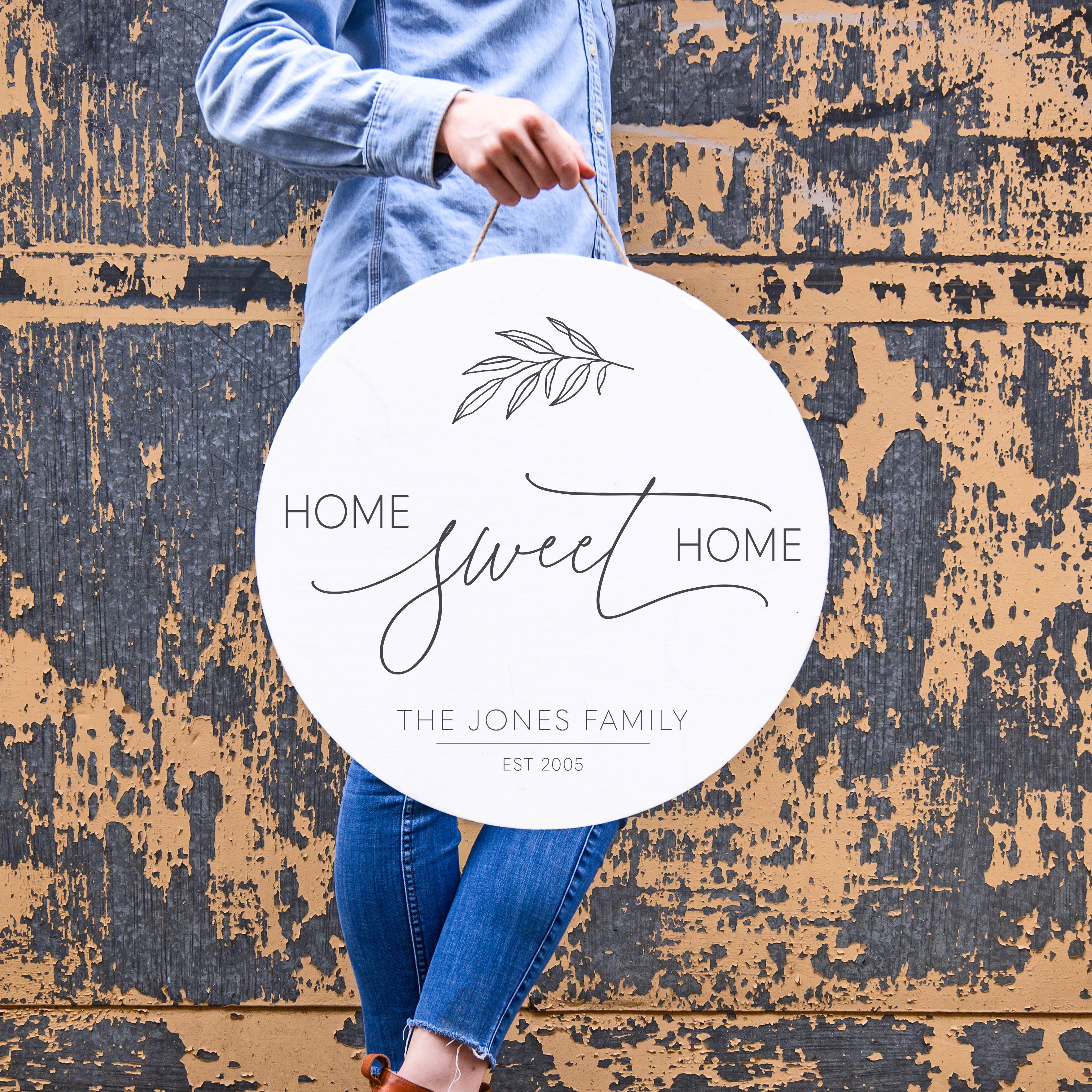 Front View. Home Sweet Home Sign | Custom Wood Signs | Custom Wood Name Signs Wood Signs The WAREHOUSE Studio