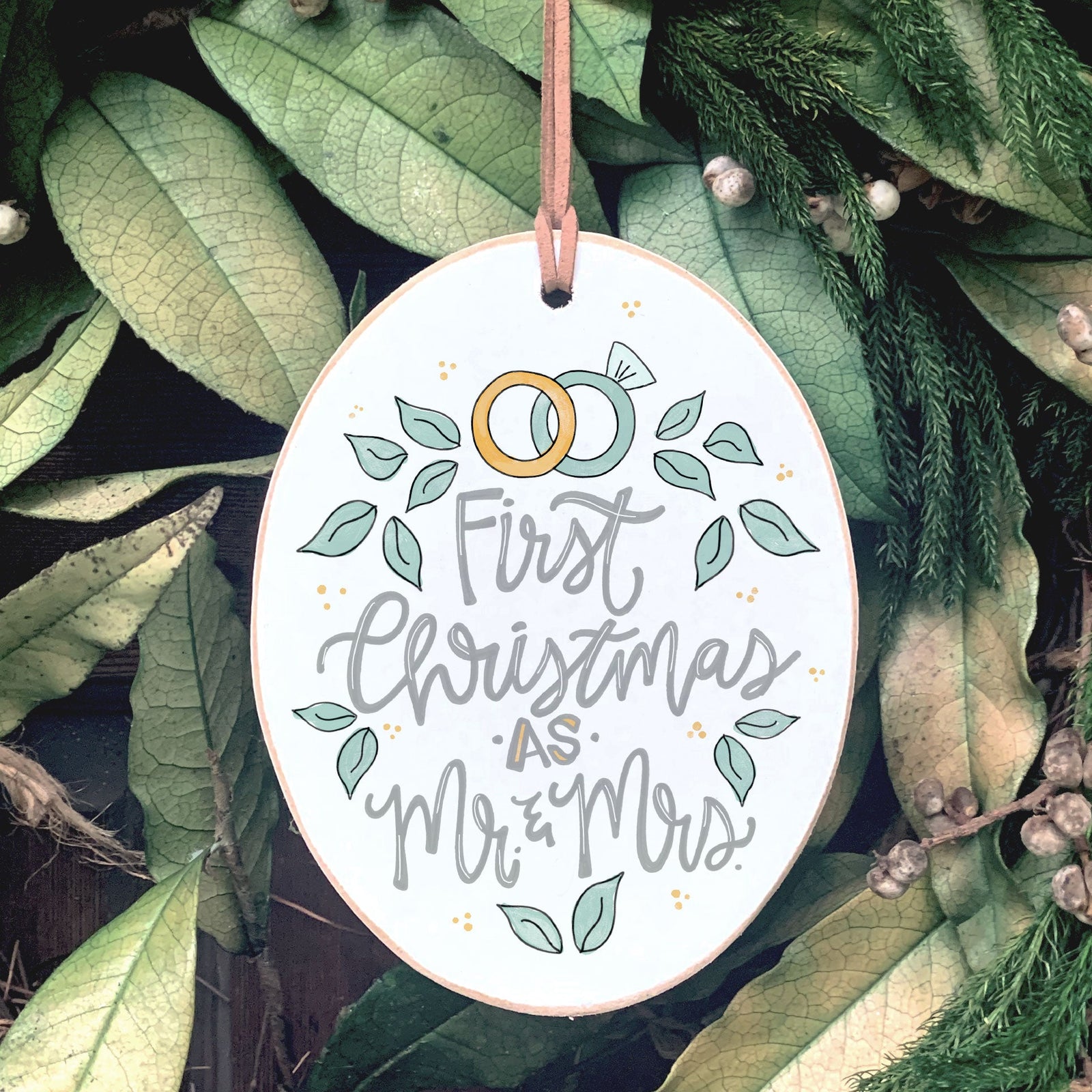 Front View. Ornament | First Christmas | Wedding Christmas Wood Ornaments The WAREHOUSE Studio