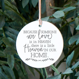 Front View. Ornament | Heaven In Our Home | In Memory Wood Ornaments The WAREHOUSE Studio