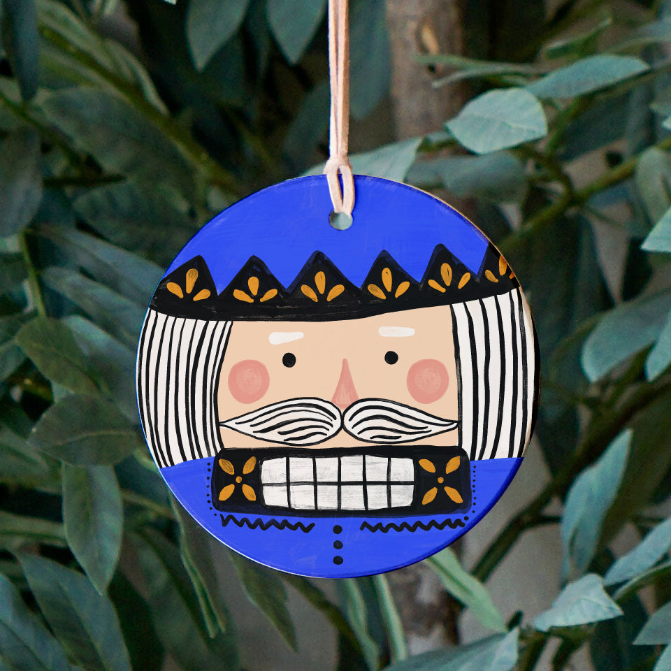 Blue Color Front View. Ornament | Nutcrackers | Christmas Wood Ornaments The WAREHOUSE Studio Blue