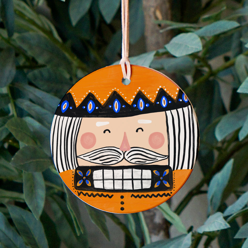 Orange Color Front View. Ornament | Nutcrackers | Christmas Wood Ornaments The WAREHOUSE Studio Orange
