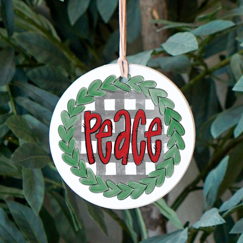 Peace Front View. Ornament Ornament | Wreath Check | Christmas Holiday Ornaments The WAREHOUSE Studio