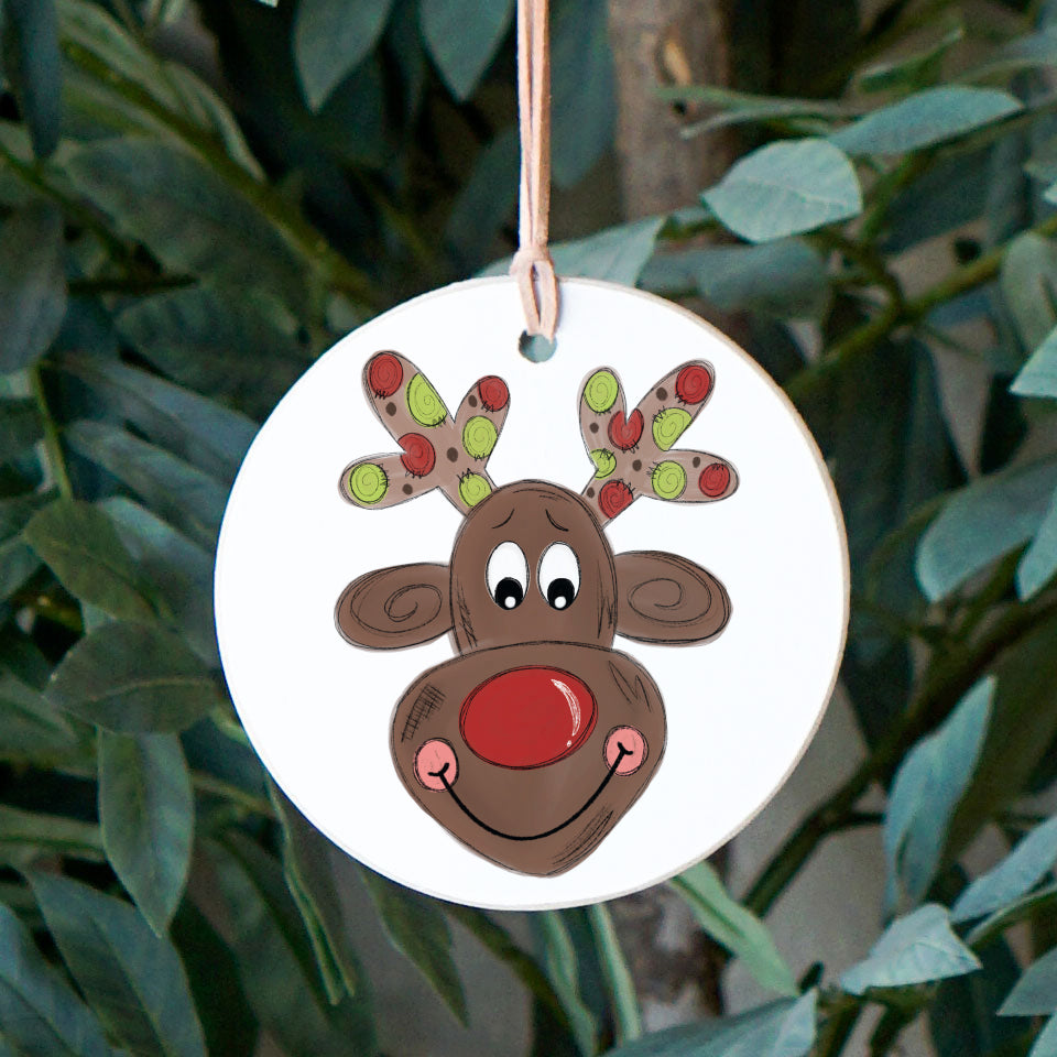 Front View. Ornament | Rudolph | Christmas Holiday Ornaments The WAREHOUSE Studio