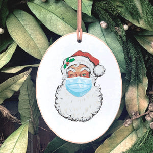Front View. Ornament | Santa Mask Wood Ornaments The WAREHOUSE Studio