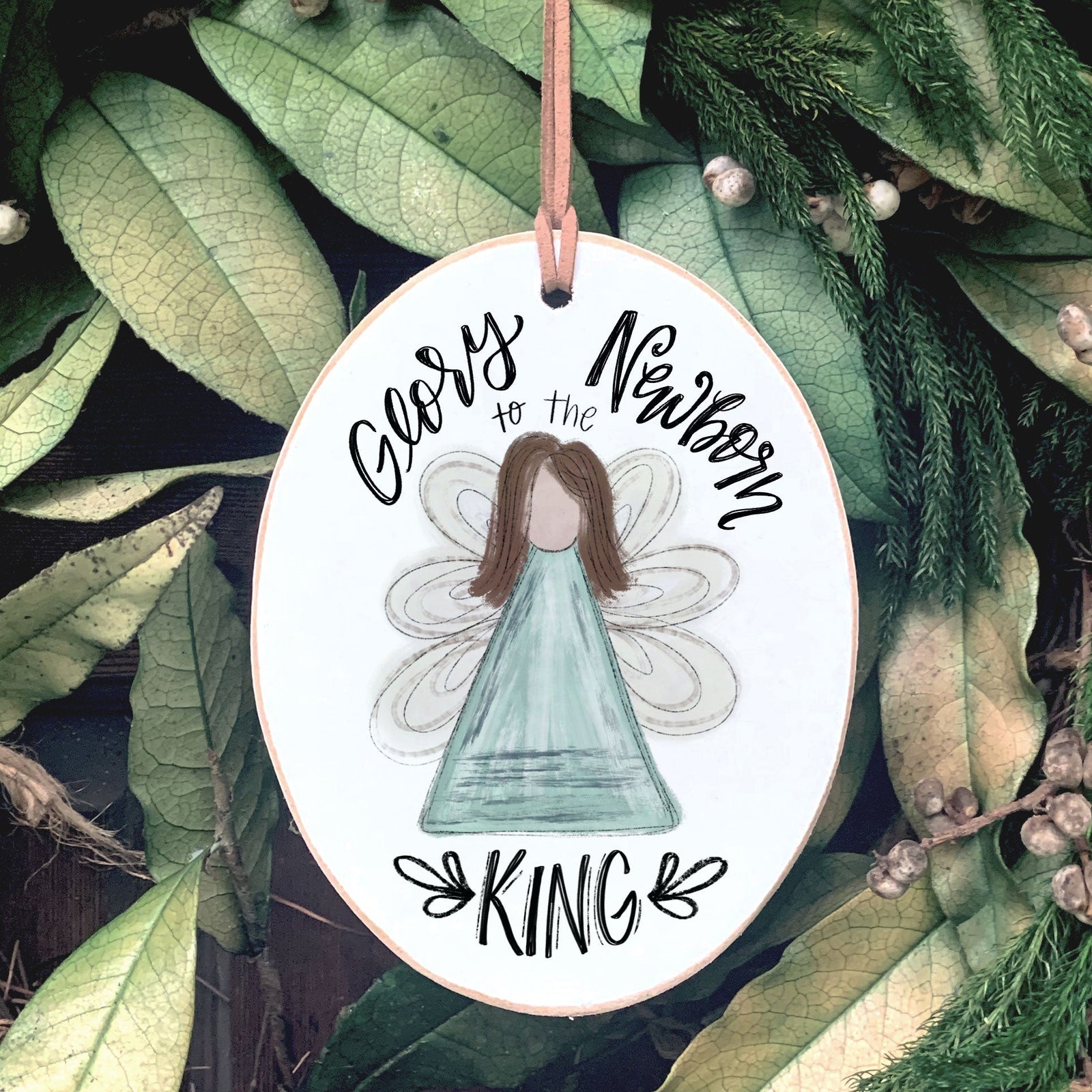 Front View. Ornaments | Whimsy Angel | Whimsy Nativity Wood Ornaments The WAREHOUSE Studio