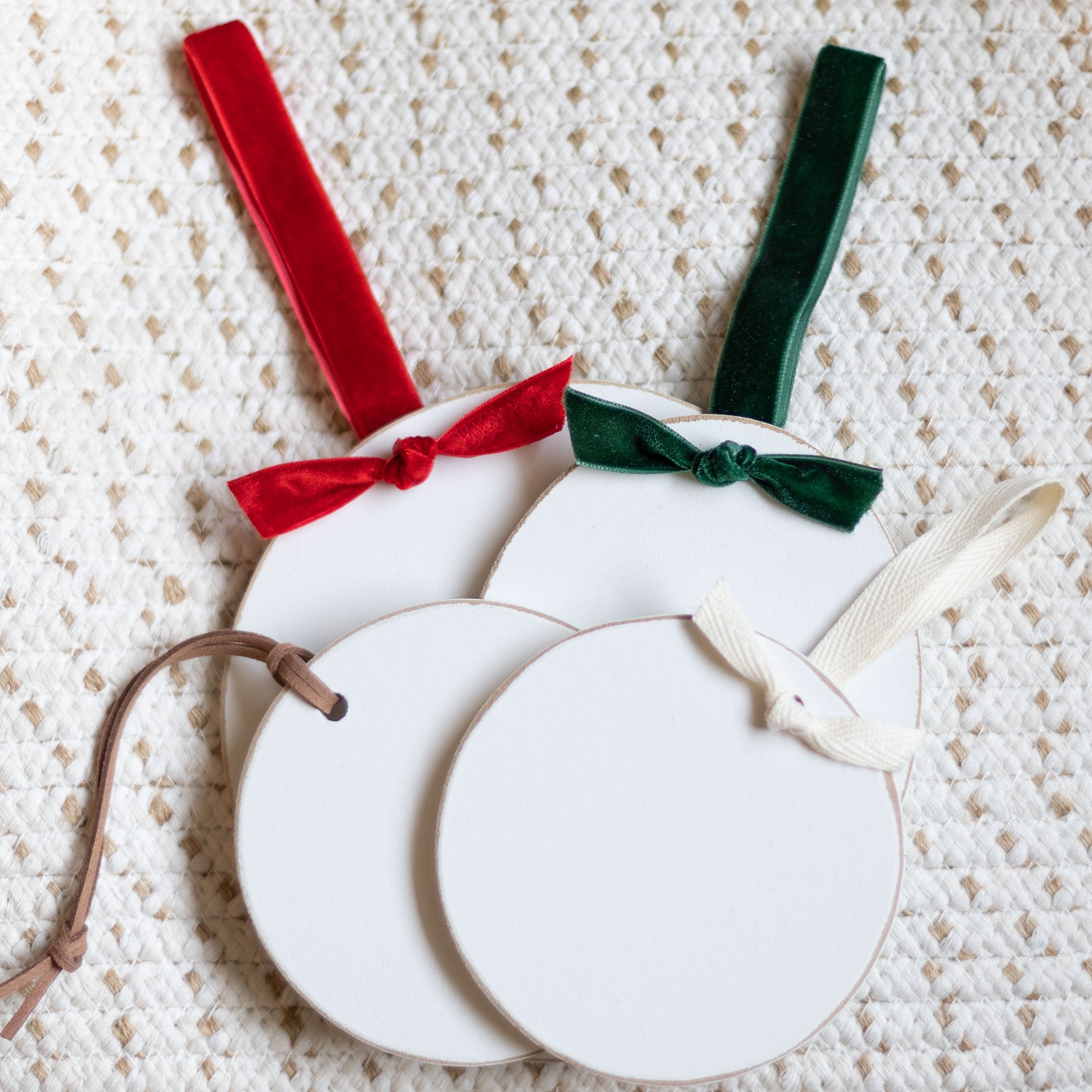 View of Ribbon and different Sizes. Personalized Ornament | Custom Photo Ornament Custom Ornament The WAREHOUSE Studio