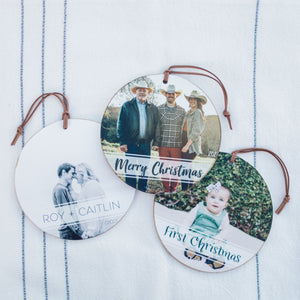 Front View. Personalized Ornament | Custom Photo Ornament Custom Ornament The WAREHOUSE Studio
