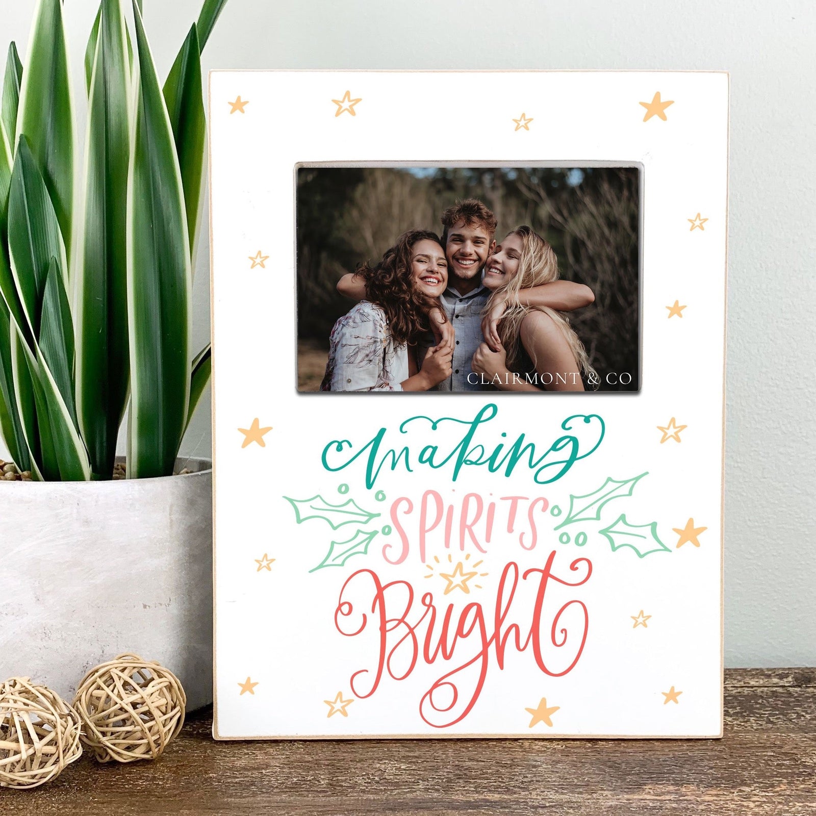 Front View. Picture Frame | Making Spirits Bright 4x6 Photo Frame Wood Photo Frame The WAREHOUSE Studio