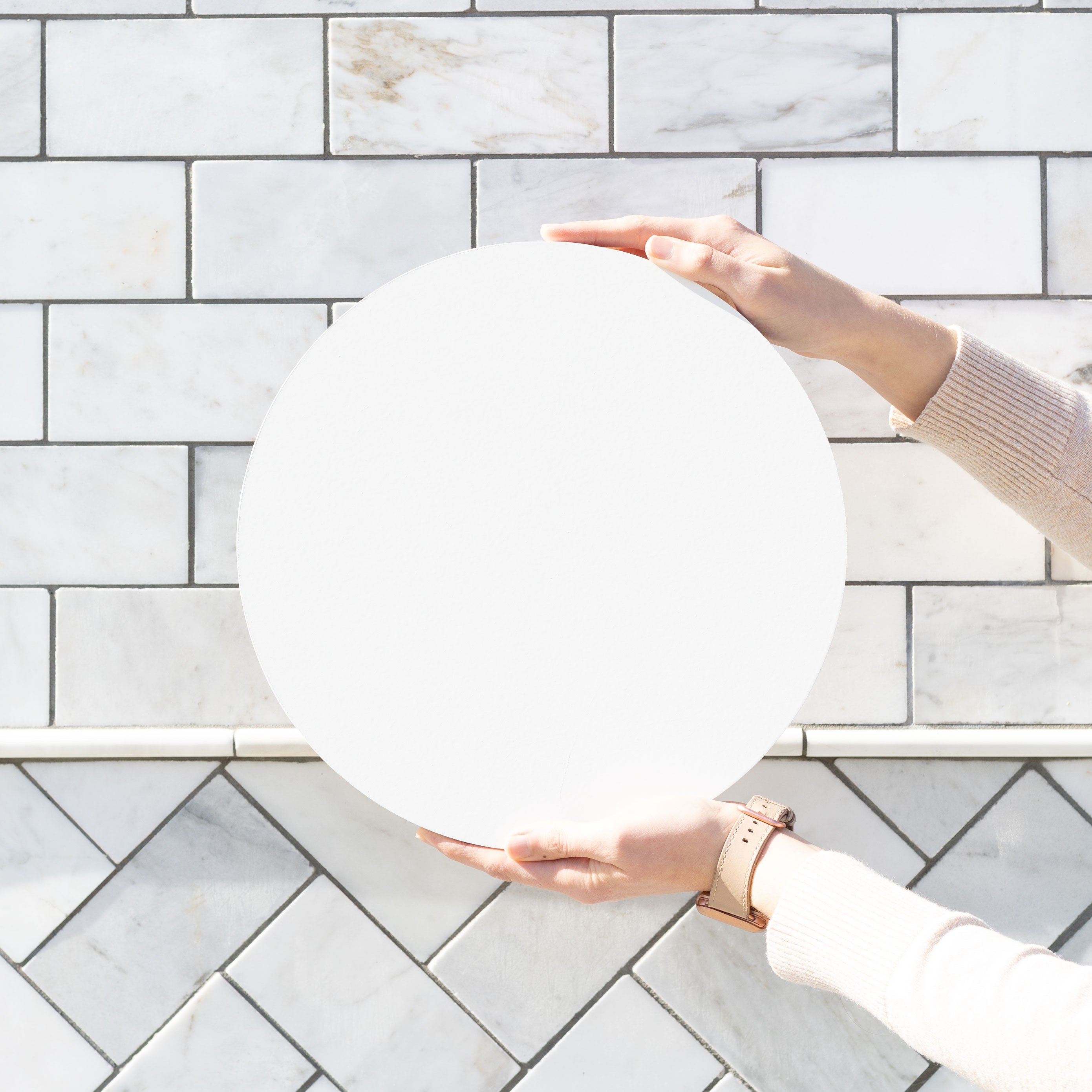 Front View. Round Sign | Taste and See The WAREHOUSE Studio