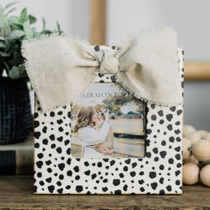 Front View. 4x4 Photo Frame | Black and Cream Spots Picture Frames The WAREHOUSE Studio 