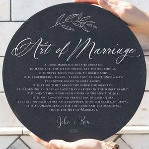 front View. Art of Marriage Sign | Personalized Wedding Sign The WAREHOUSE Studio 