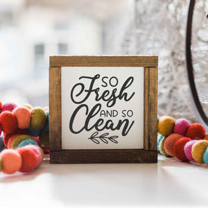 Front View. Bathroom Sign | Bathroom Decor | Fresh and Clean | Small Sign Decor The WAREHOUSE Studio 