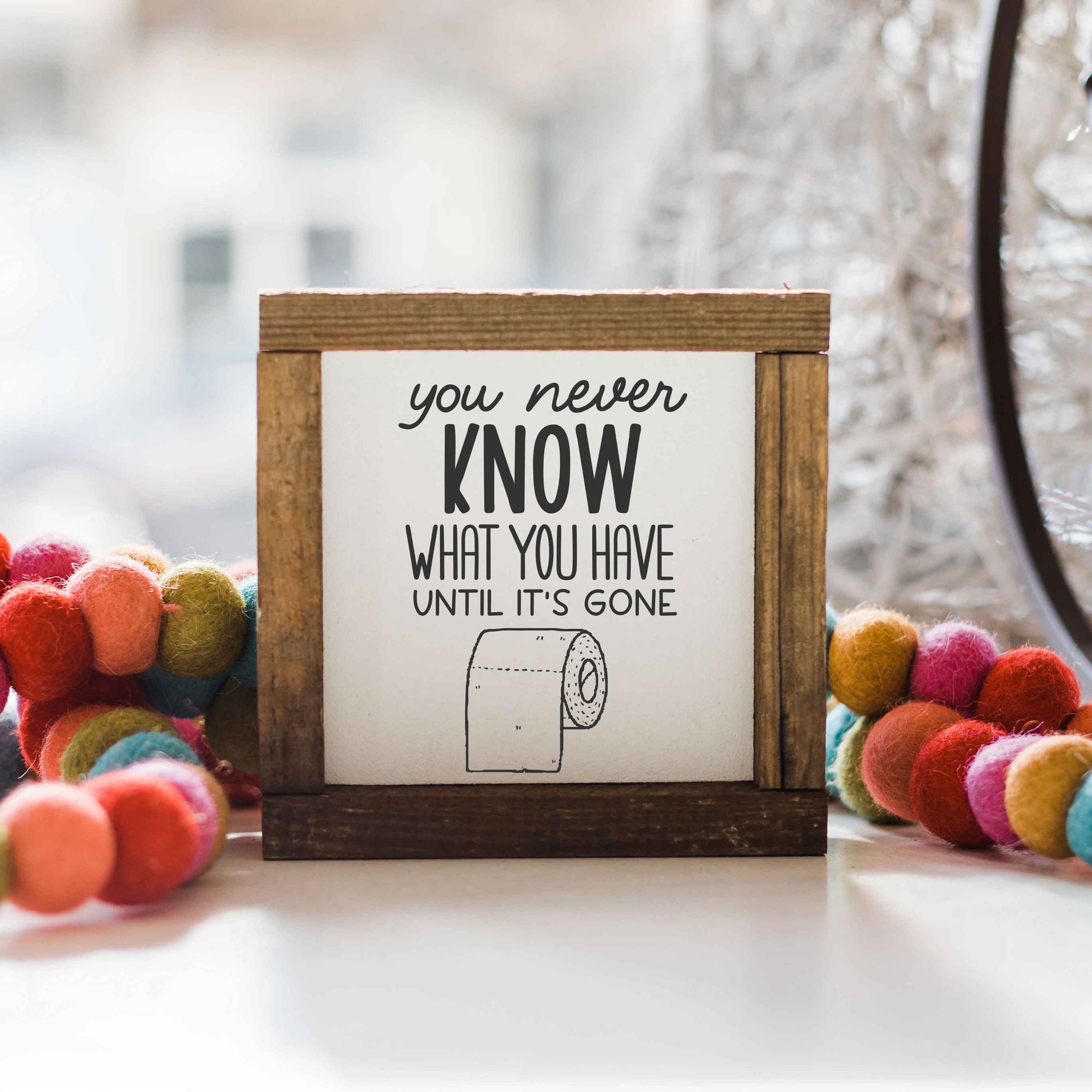 Front View. Bathroom Sign | Bathroom Decor | Wood Sign | Small Sign Decor The WAREHOUSE Studio 