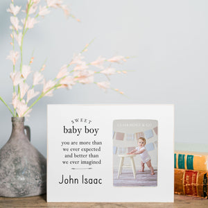 Front View. Custom Picture Frame | Sweet Baby Boy Picture Frames The WAREHOUSE Studio 