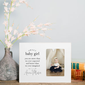 Front View. Custom Picture Frame | Sweet Baby Girl Picture Frames The WAREHOUSE Studio 
