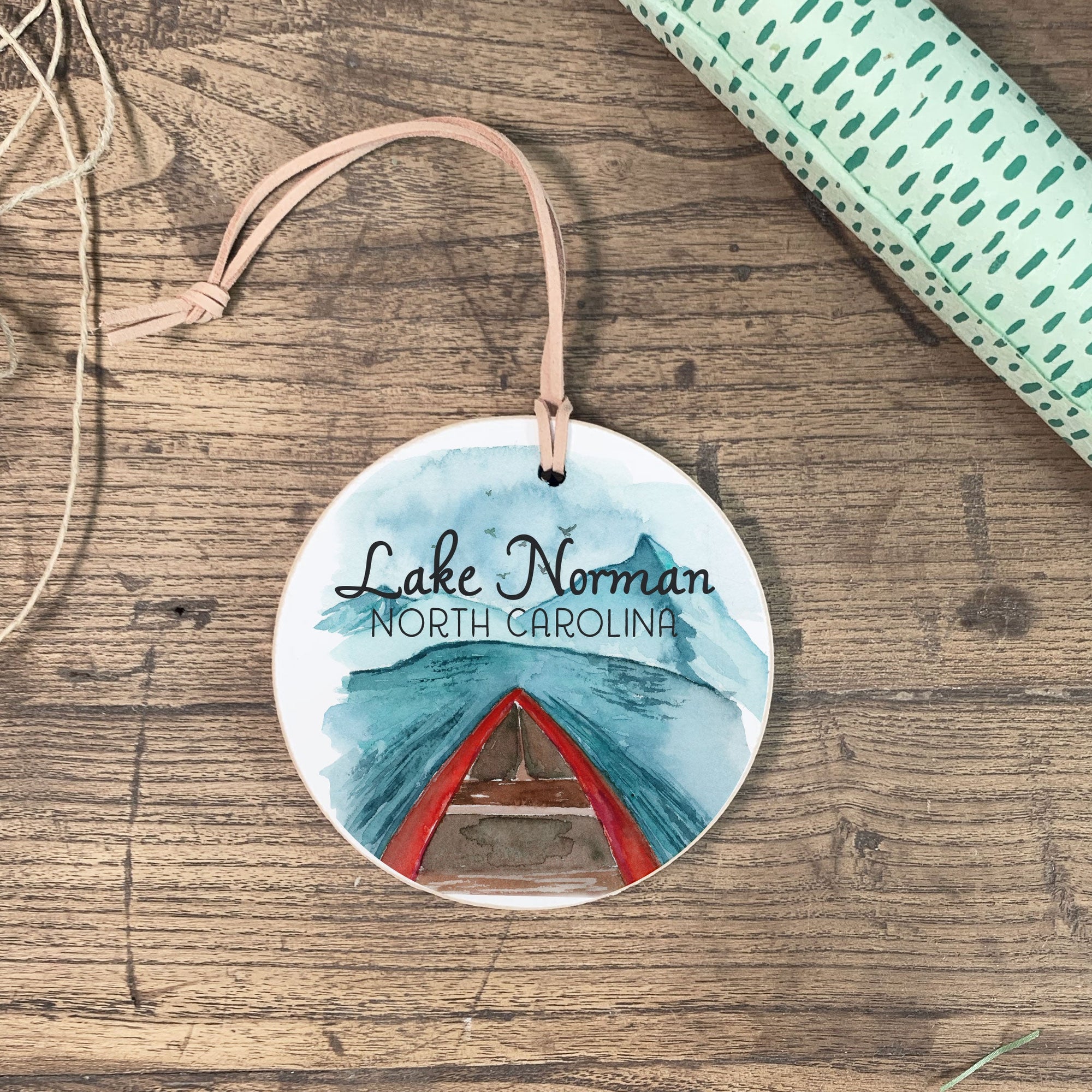 Front View. Customizable Ornament | Canoe Holiday Ornaments The WAREHOUSE Studio 