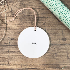 Back View. Customizable Ornament | Home Sweet Home Holiday Ornaments The WAREHOUSE Studio 
