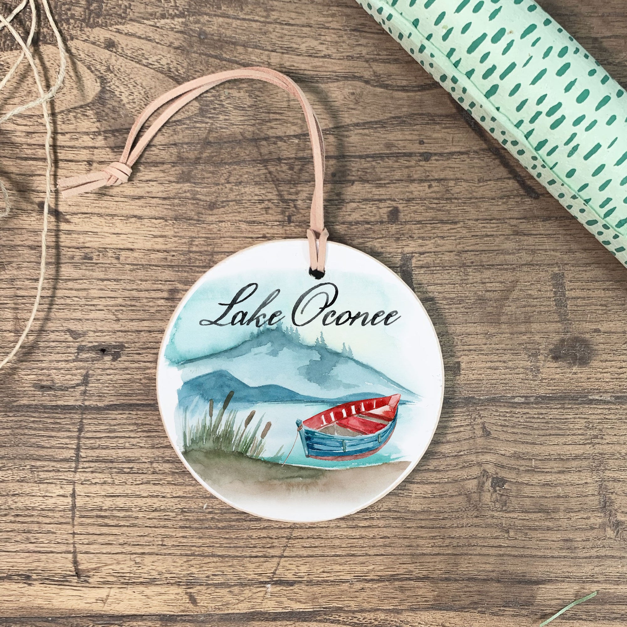 Front View. Customizable Ornament | Lake Holiday Ornaments The WAREHOUSE Studio 