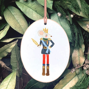 Front View. Customizable Ornament | Nutcracker Mouse Wood Ornaments The WAREHOUSE Studio 