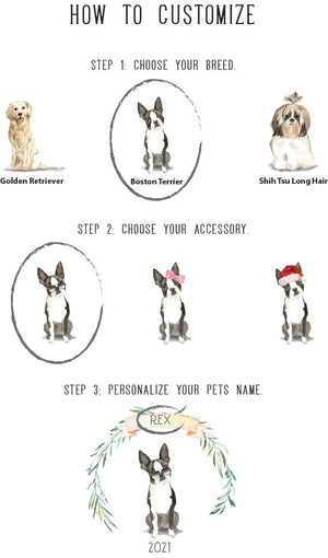 Customizable Ornament | Personalized Dog Ornaments | Watercolor Dogs Wood Ornaments The WAREHOUSE Studio 