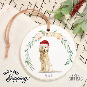 Front View. Customizable Ornament | Personalized Dog Ornaments | Watercolor Dogs Wood Ornaments The WAREHOUSE Studio 