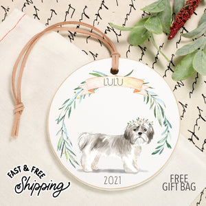 Front View. Customizable Ornament | Personalized Dog Ornaments | Watercolor Dogs Wood Ornaments The WAREHOUSE Studio 