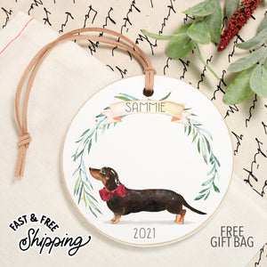 Front View. Customizable Ornament | Personalized Dog Ornaments | Watercolor Dogs Wood Ornaments The WAREHOUSE Studio 