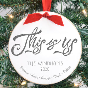 Front View. Customizable Ornament | This is Us Wood Ornaments The WAREHOUSE Studio 