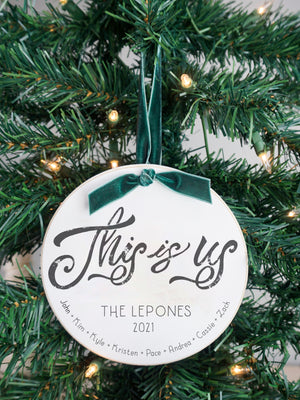 Front View. Customizable Ornament | This is Us Wood Ornaments The WAREHOUSE Studio 