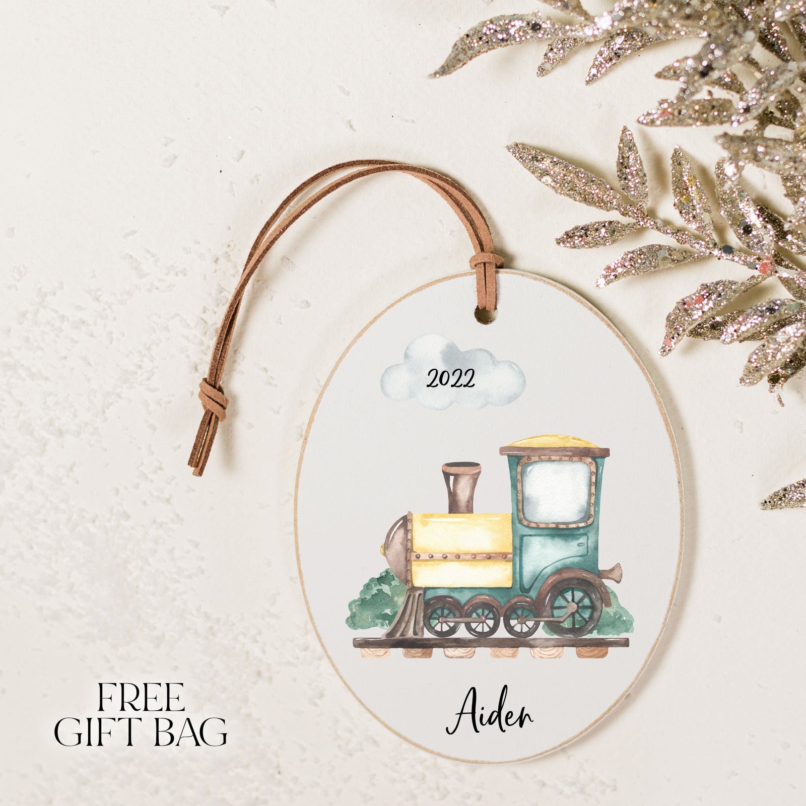 Customizable Ornament | Train Holiday Ornaments The WAREHOUSE Studio 