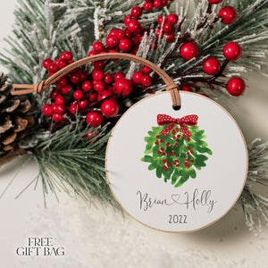 Customizable Ornament | Under the Mistletoe Holiday Ornaments The WAREHOUSE Studio 