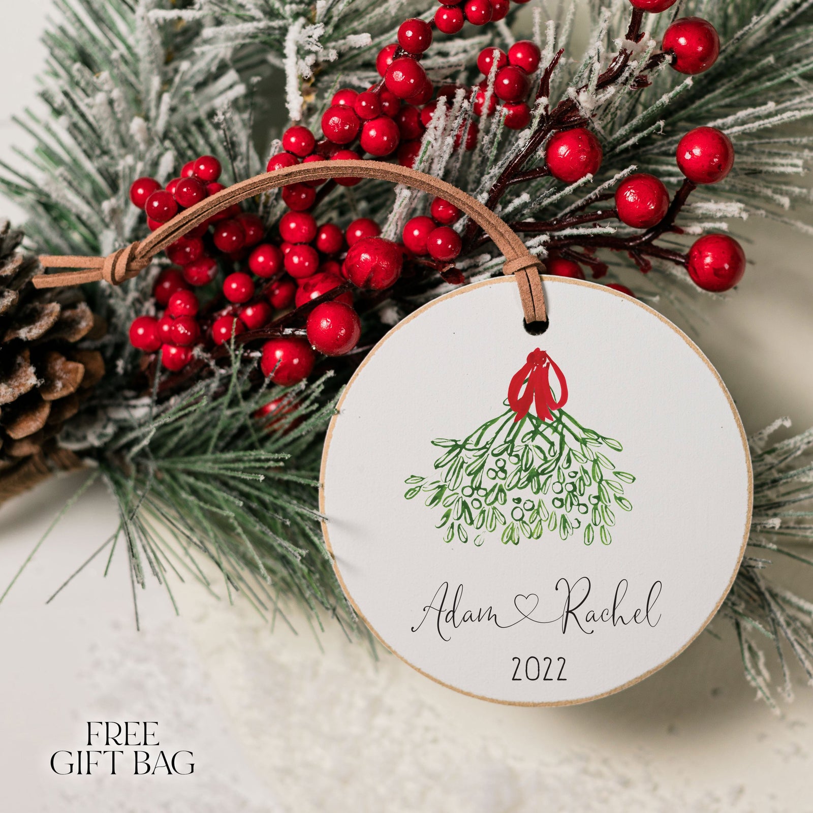 Customizable Ornament | Under the Mistletoe Holiday Ornaments The WAREHOUSE Studio 