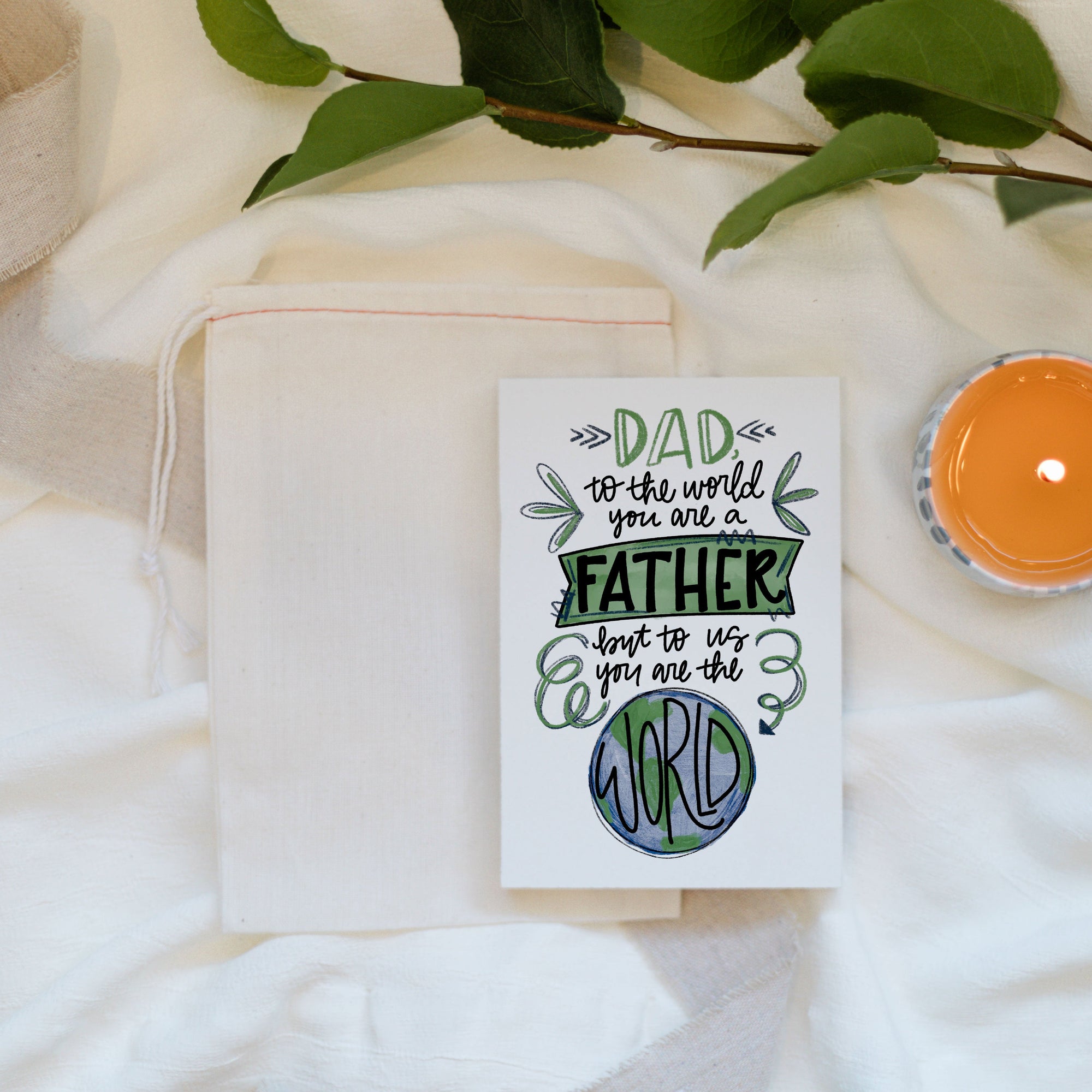 Front View. Dad You Are The World | Father's Day | 4x6 Wood Block Decor The WAREHOUSE Studio 