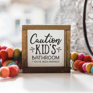 Front View. Kids Bathroom | Bathroom Decor | Bathroom Sign | Small Sign Decor The WAREHOUSE Studio 