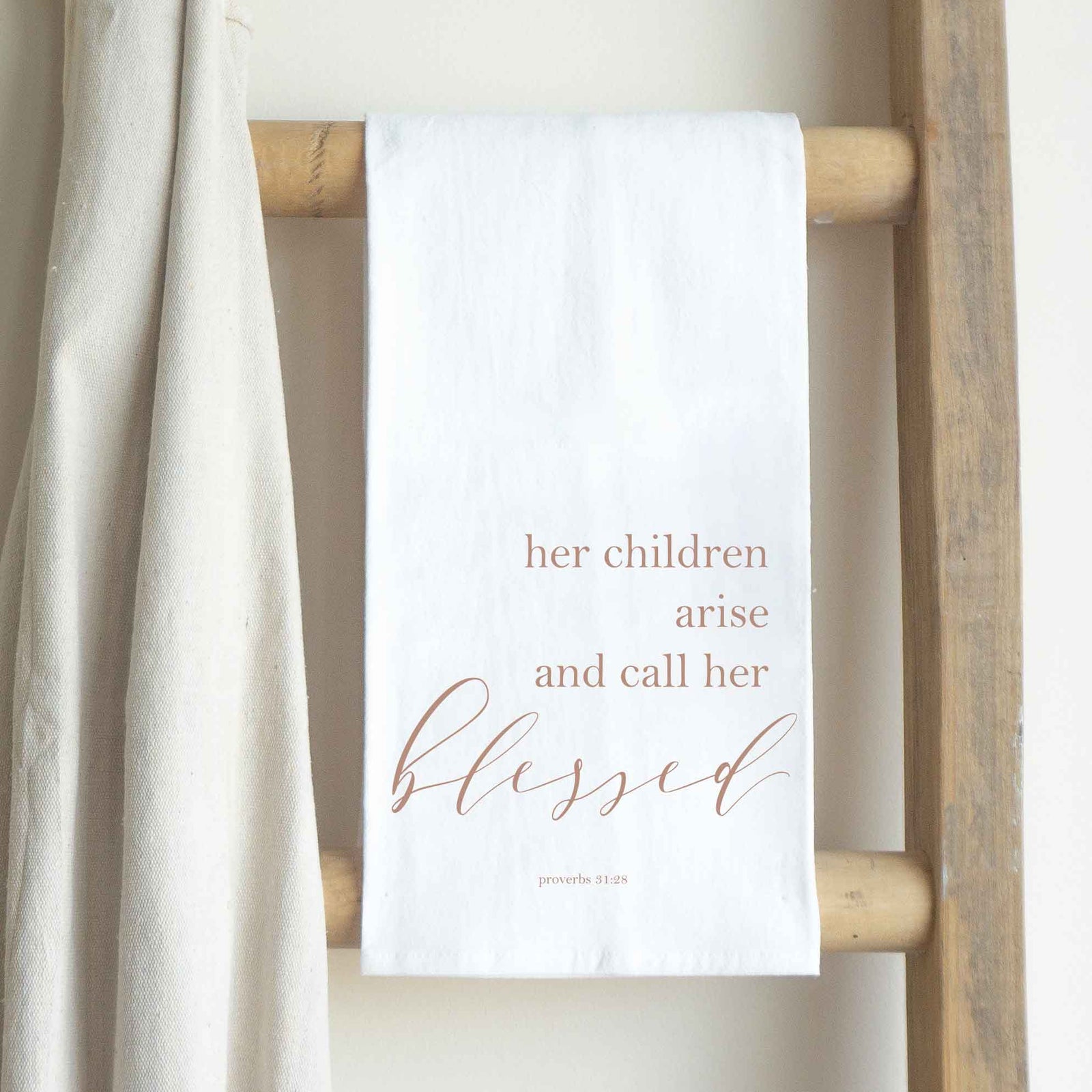Front View. Kitchen Towel | Her Children Arise tea towel The WAREHOUSE Studio 