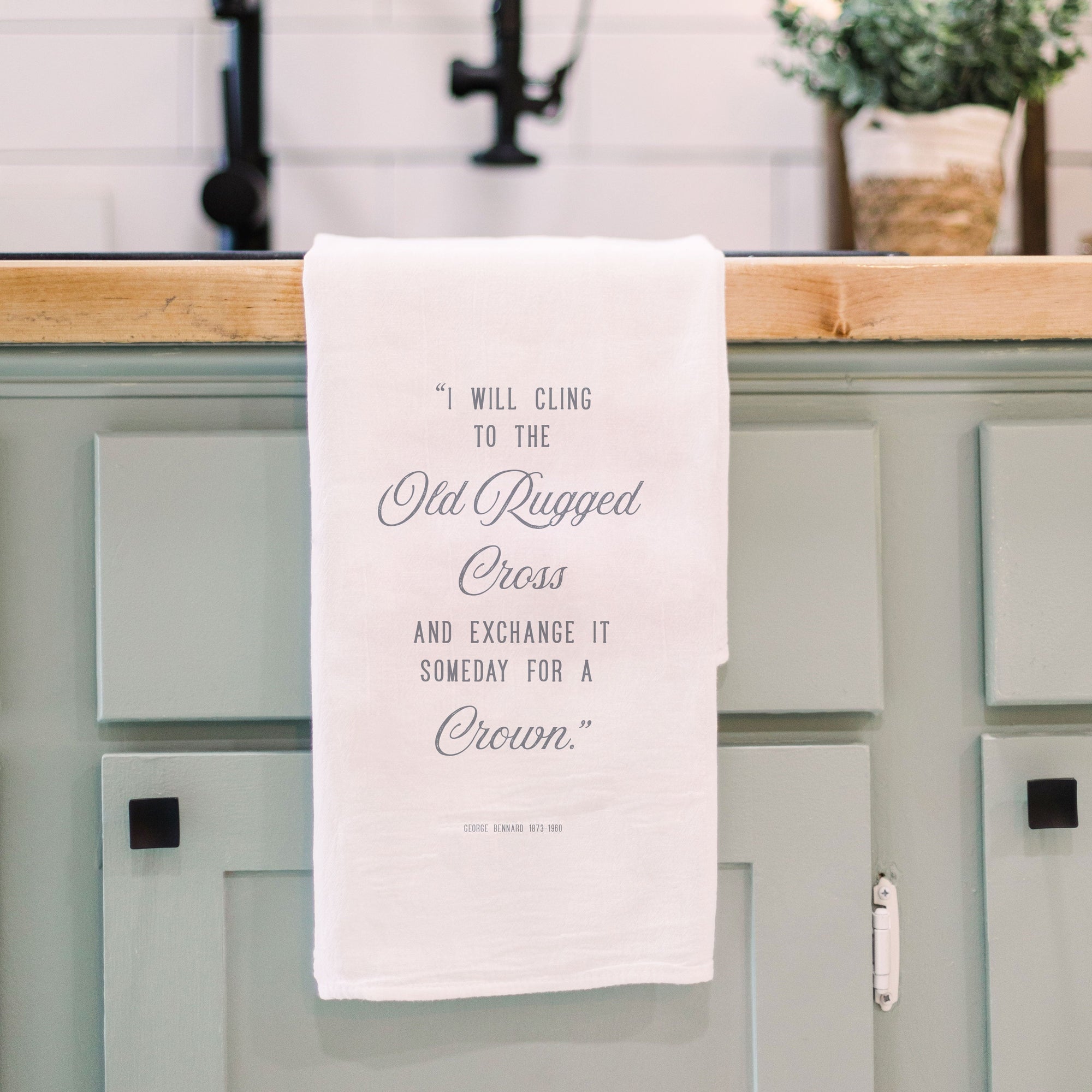 Front View. Kitchen Towel | Old Rugged Cross Kitchen Towels The WAREHOUSE Studio 