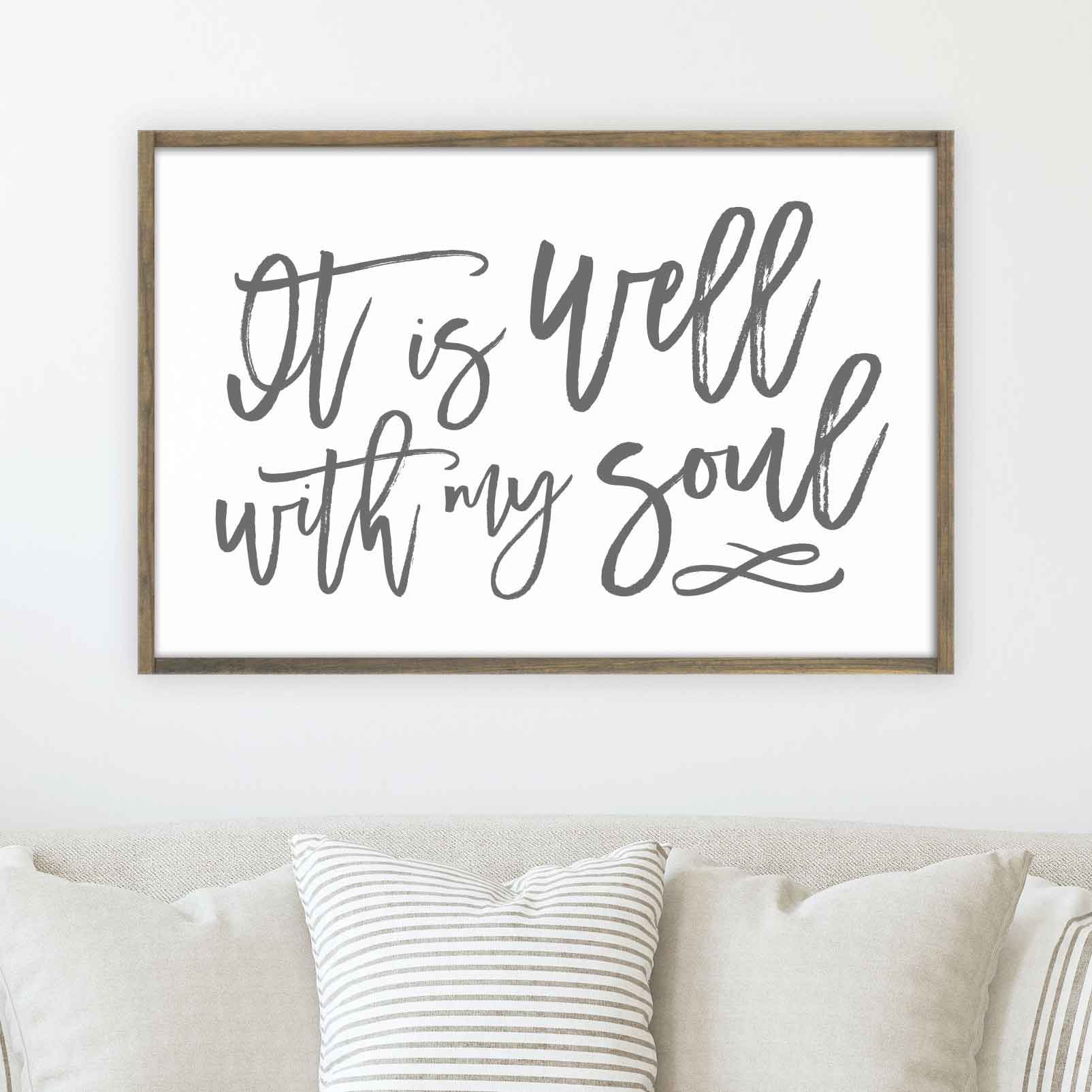 Front View. Large Wood Sign | It Is Well With My Soul Wood Signs The WAREHOUSE Studio 
