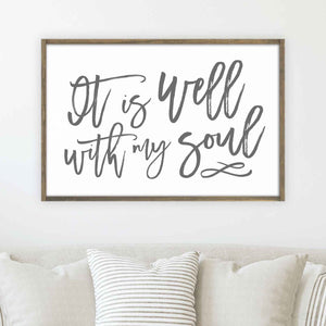 Front View. Large Wood Sign | It Is Well With My Soul Wood Signs The WAREHOUSE Studio 