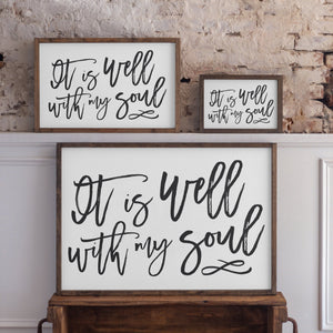View of all Sizes. Large Wood Sign | It Is Well With My Soul Wood Signs The WAREHOUSE Studio 