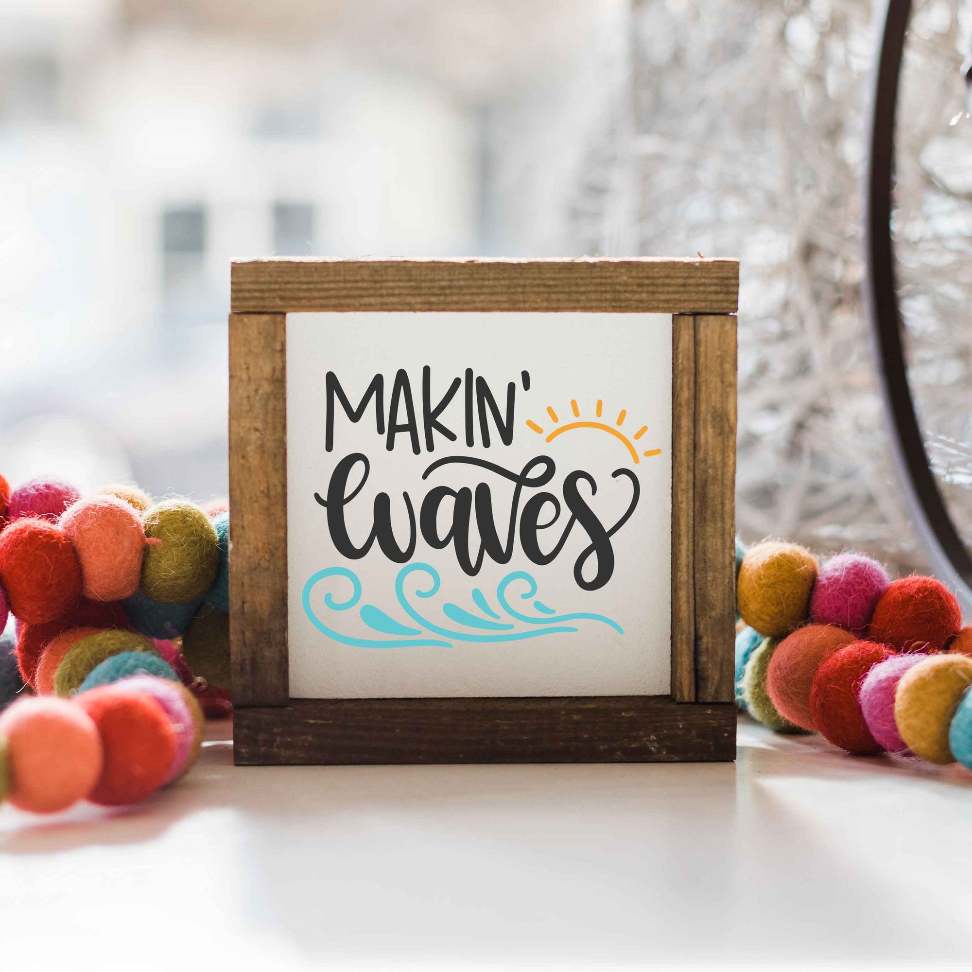 Front View. Makin Waves | Sea Sign | Beach House | Small Sign Decor The WAREHOUSE Studio 