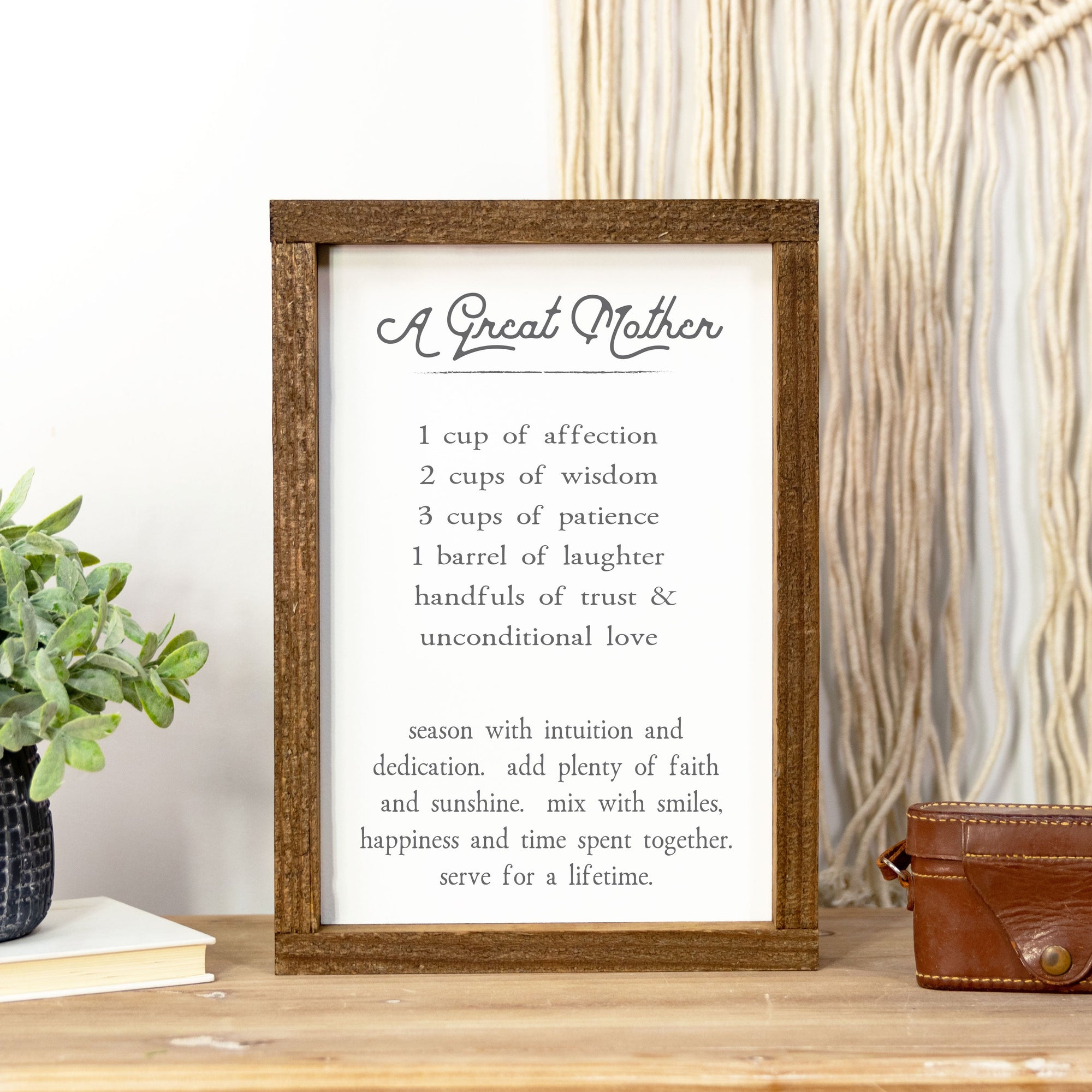 Front View. Medium Wood Sign | A Great Mother Wood Signs The WAREHOUSE Studio 