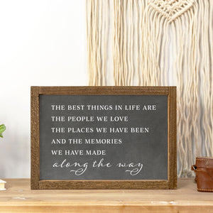 Front View. Medium Wood Sign | Along The Way Black Chalk Wood Signs The WAREHOUSE Studio 